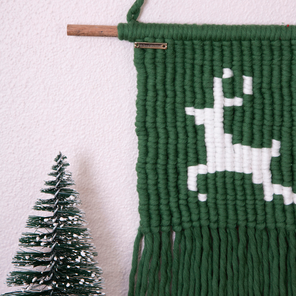 Flossie Deer Christmas Macrame Wall Decor