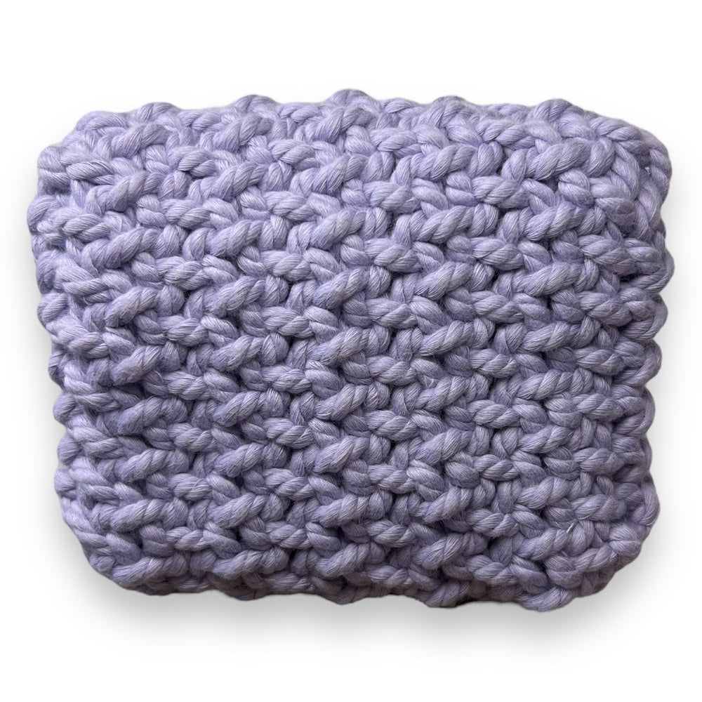 Soft Lilac Mini Clutch Bag – Handmade Knit Crossbody Wallet
