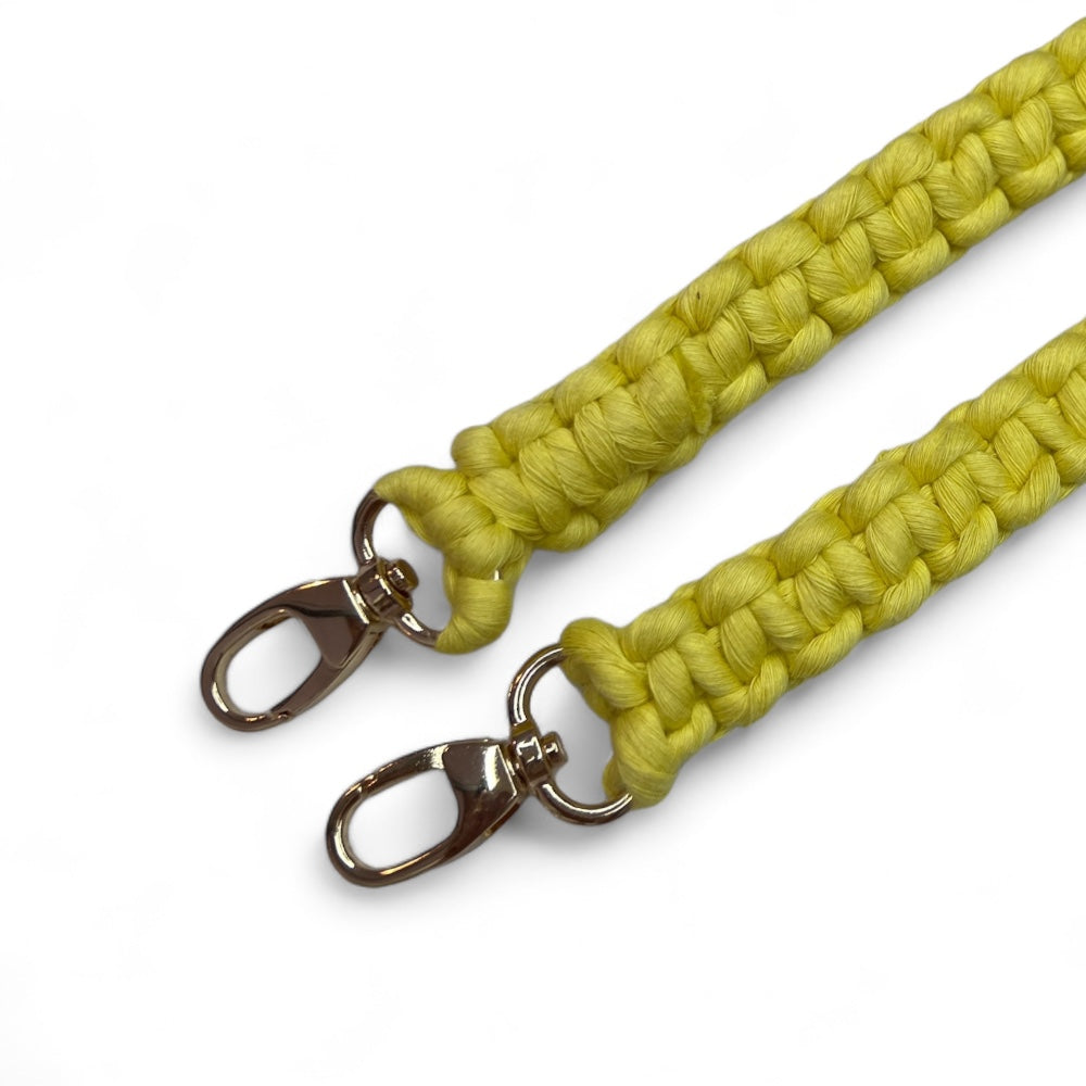 Yellow Macrame Beaded Shell Model Bag