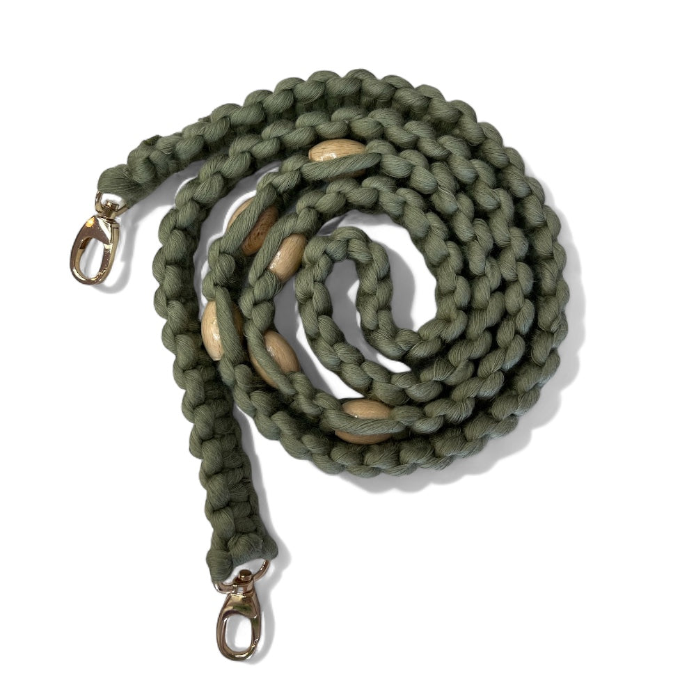 Sage Green Macrame Beaded Shell Model Bag