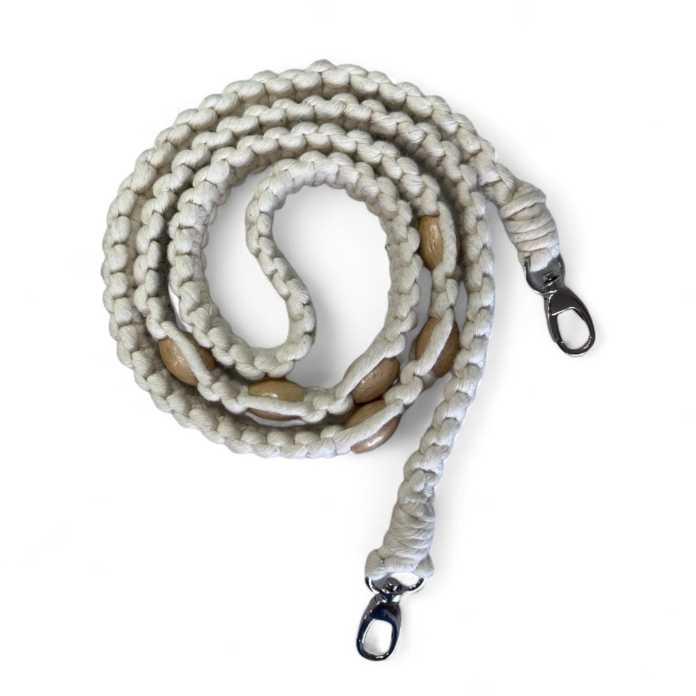 Ecru Macrame Beaded Shell Model Bag