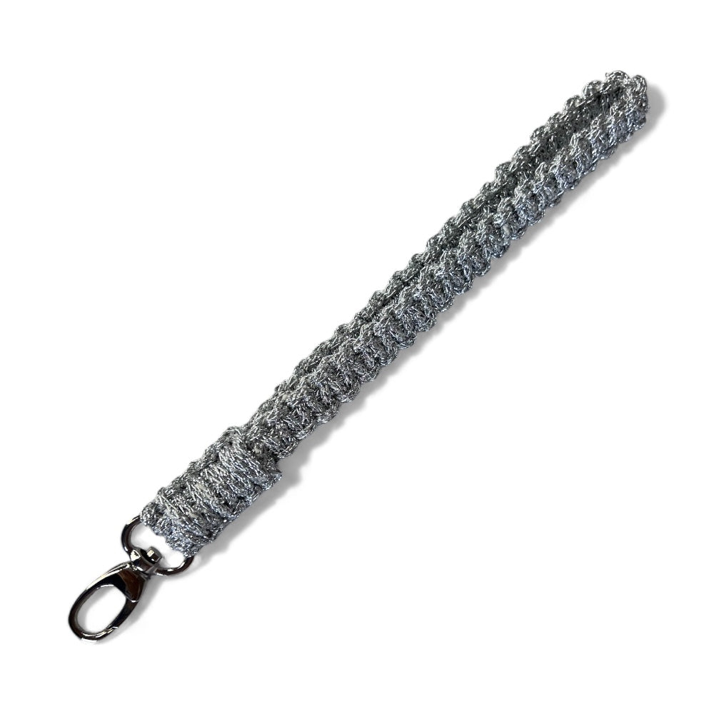 Silver Macrame Mini Clutch Bag – Handmade Evening Bag