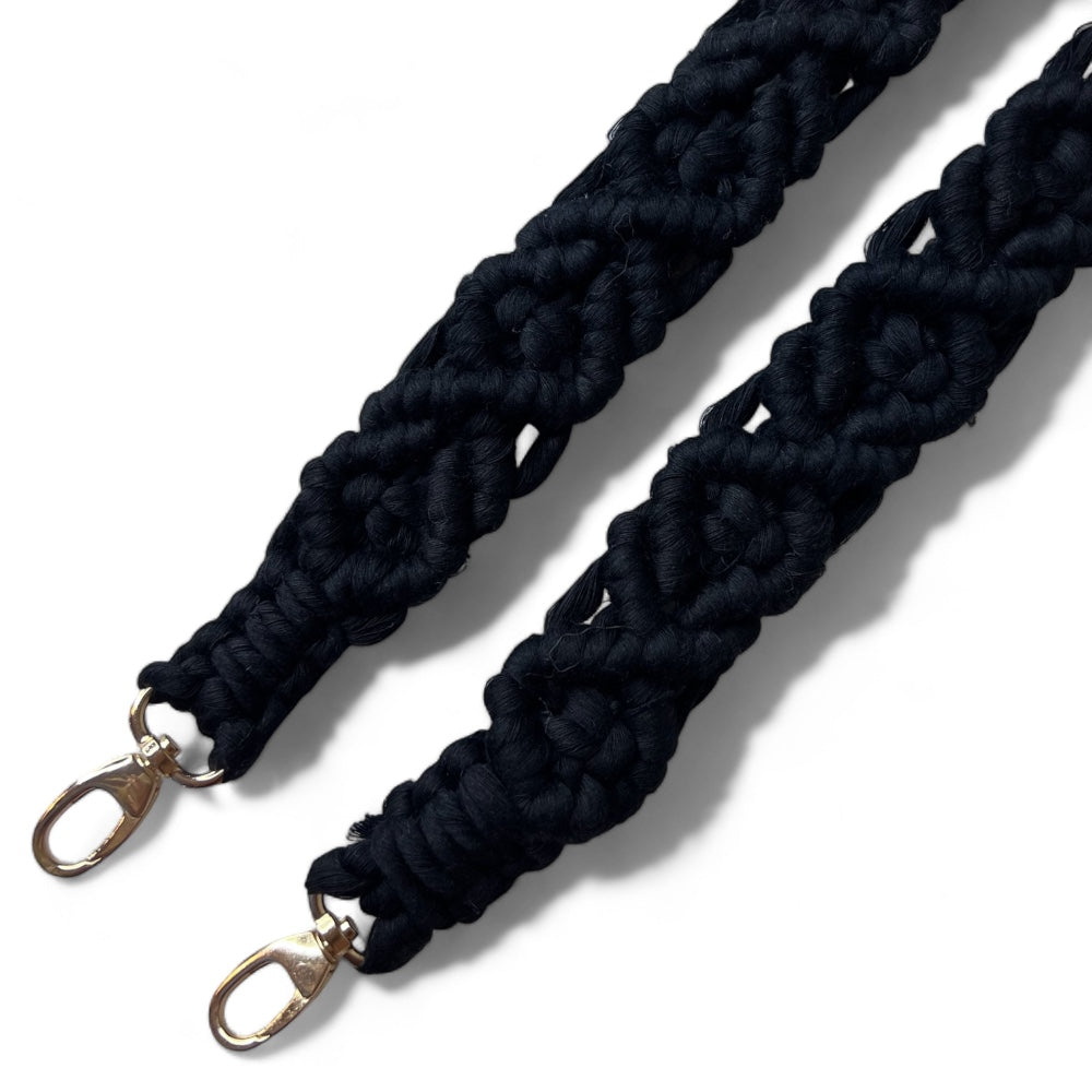 Black Baklava Model Macrame Bag