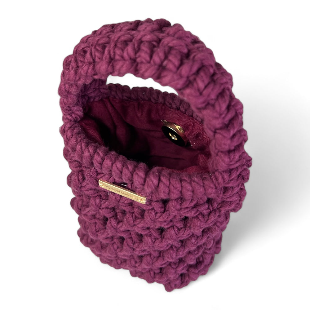 Mini borsa a tracolla Macramus Plum Macrame