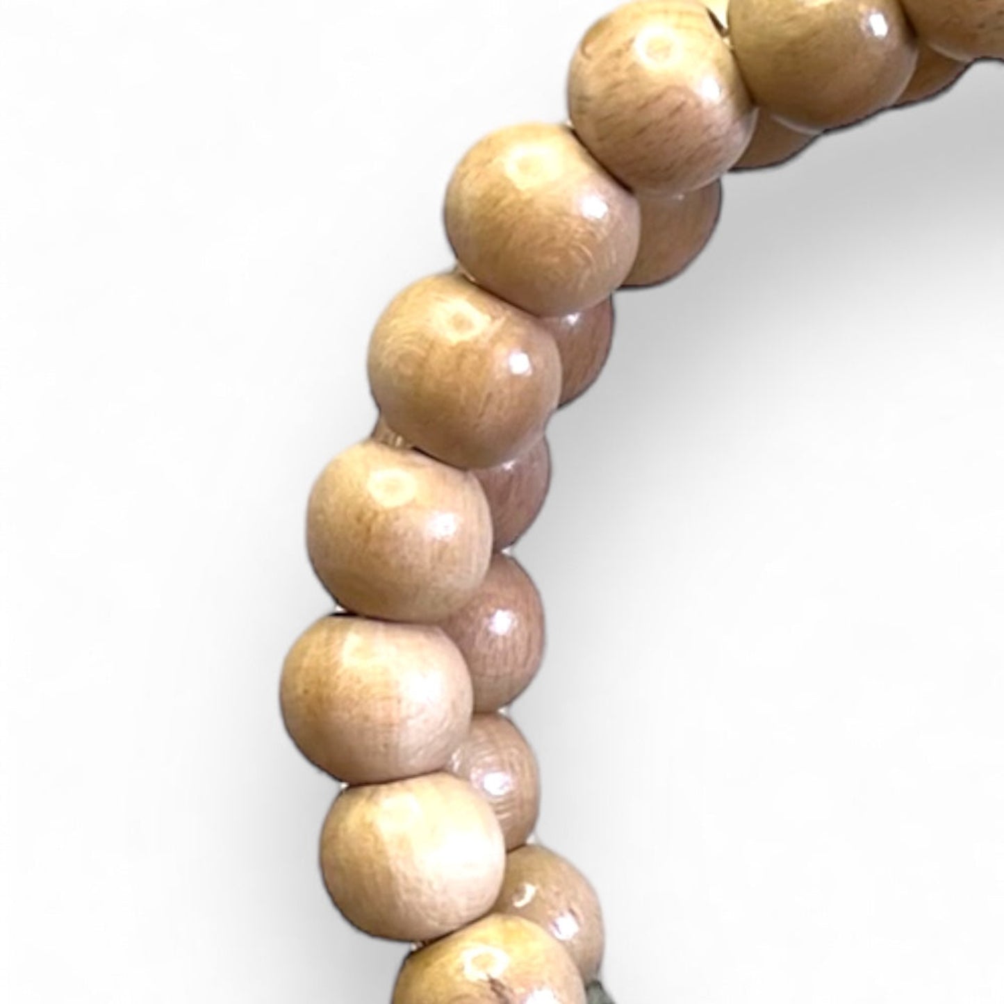 Sage Green Beaded Handle Macrame Bag