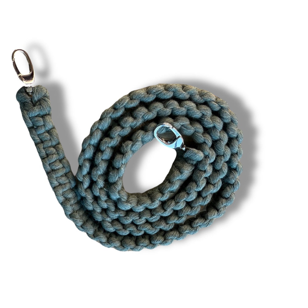Denim Blue Macrame Beaded Bag