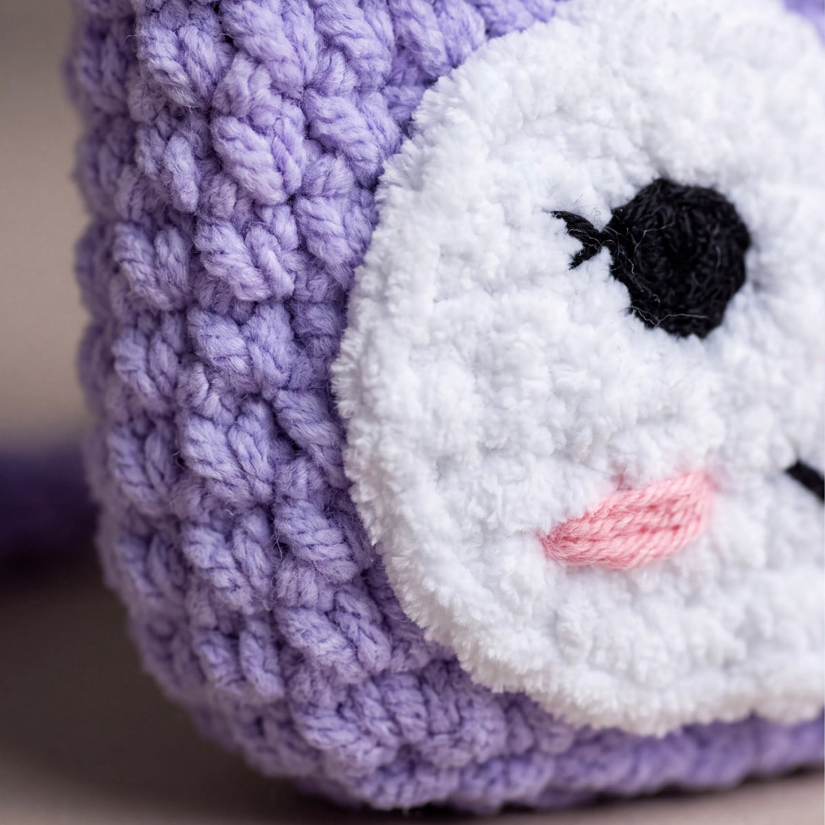 Handmade Kuromi Crochet Crossbody Bag for Kids – Lilac