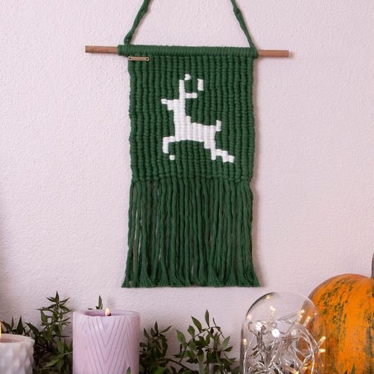 Flossie Deer Christmas Macrame Wall Decor