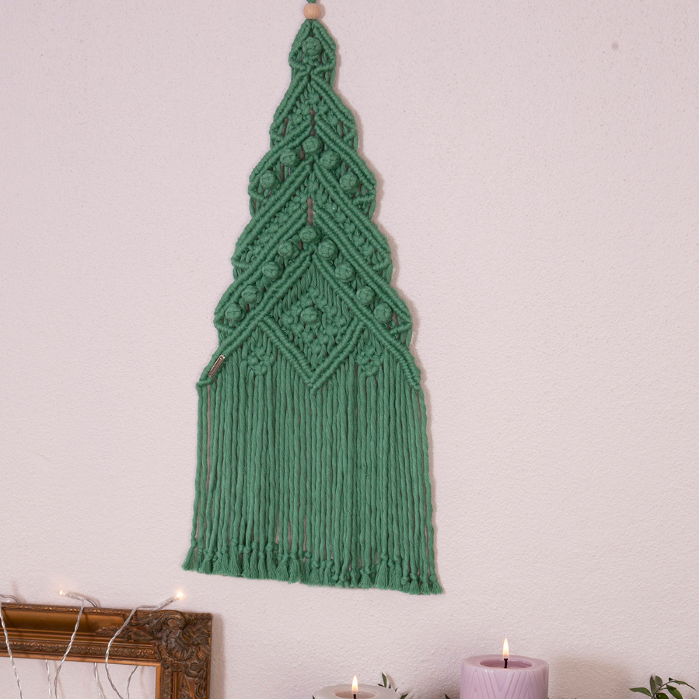 Green Christmas Tree Macrame Wall Hanging