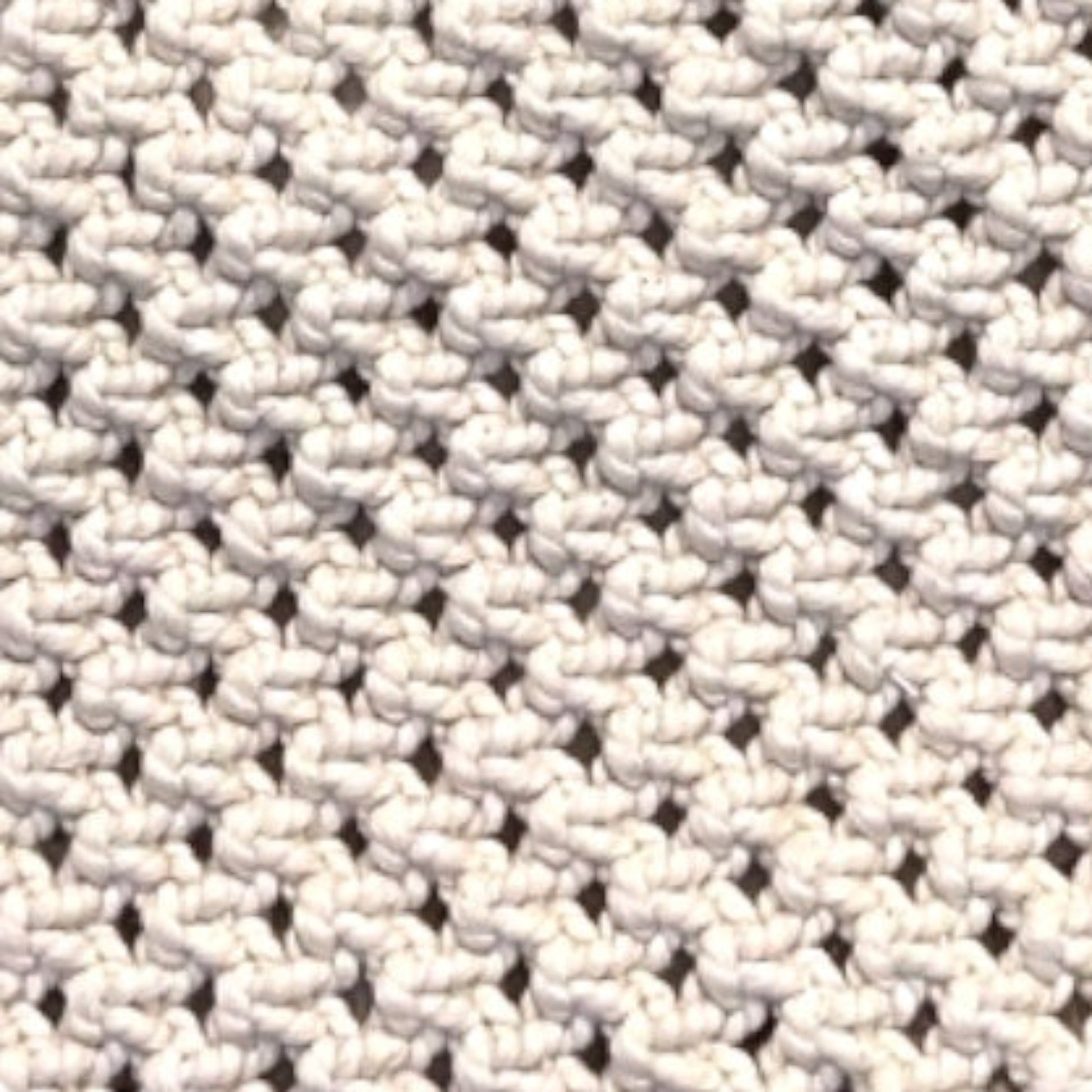 Close-up of beige macrame bag texture highlighting handcrafted weave and premium detail