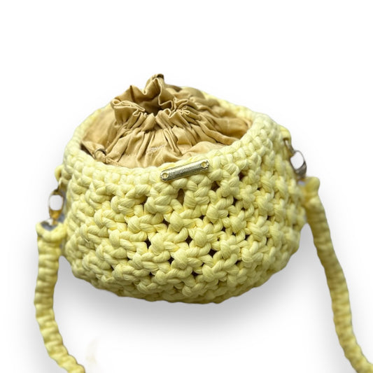 Yellow Macrame Beaded Hand & Crossbody Bag