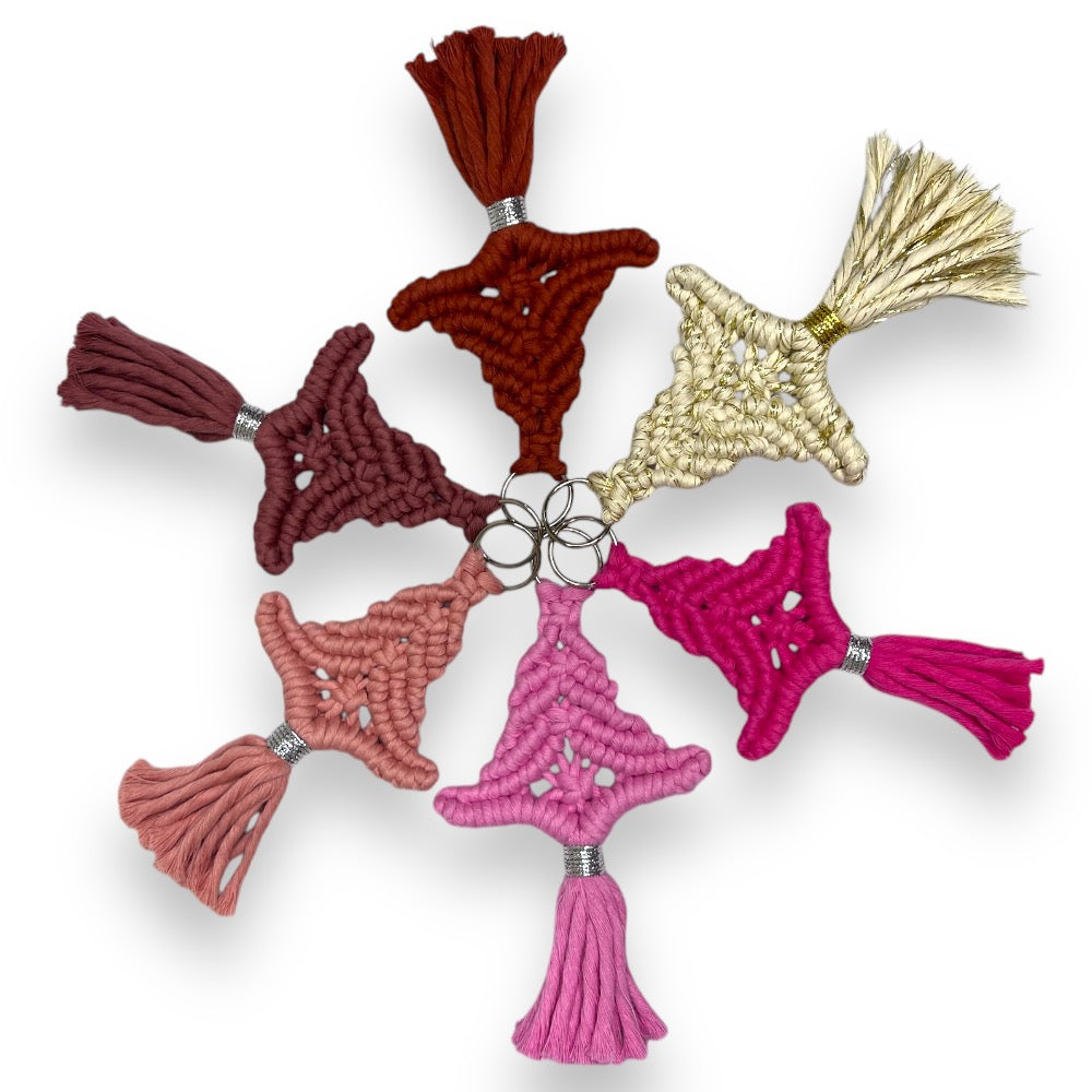 Set of 6 Macrame Christmas Tree Ornament