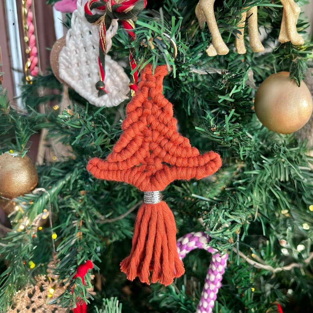 Set of 6 Macrame Christmas Tree Ornament