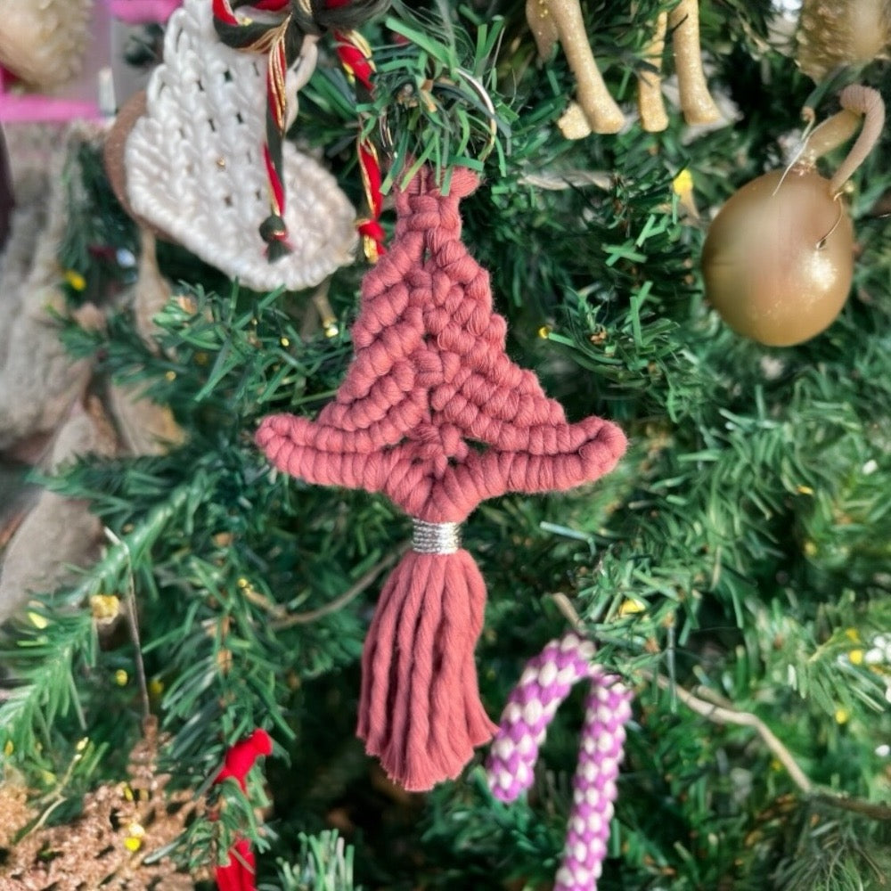 Set of 6 Macrame Christmas Tree Ornament