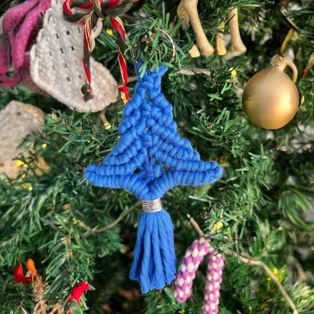 Set of 6 Macrame Christmas Tree Ornament