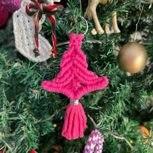 Set of 6 Macrame Christmas Tree Ornament