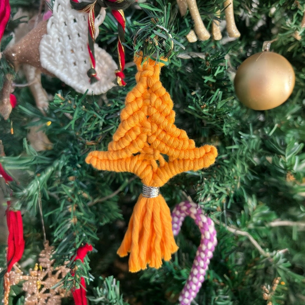 Set of 6 Macrame Christmas Tree Ornament