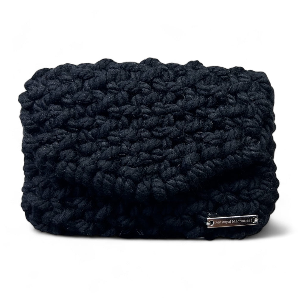 Black Macrame Card Holder & Crossbody Bag