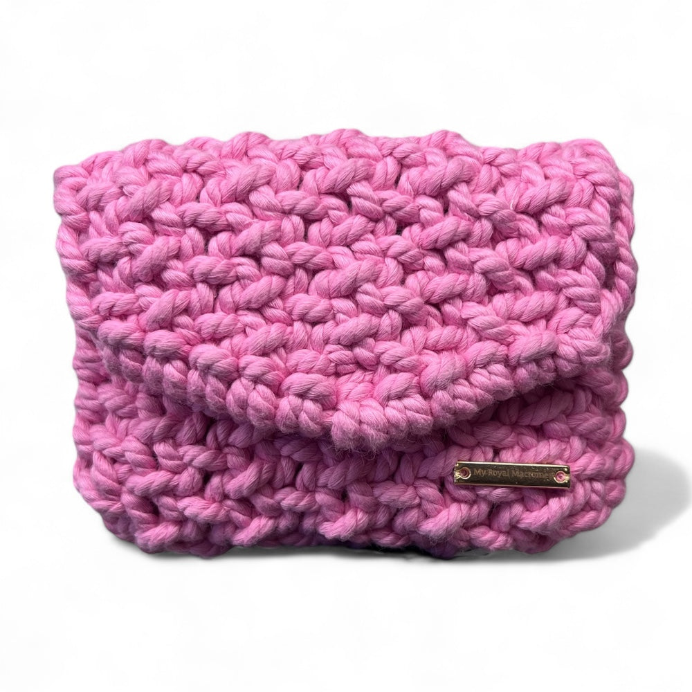 Pink Macrame Card Holder & Crossbody Bag