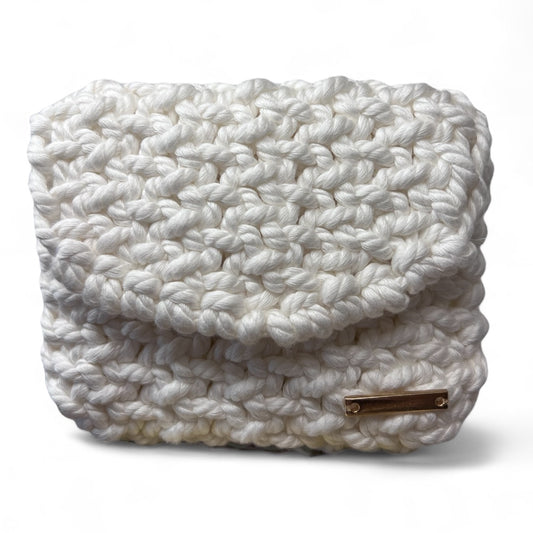 White Macrame Card Holder & Crossbody Bag