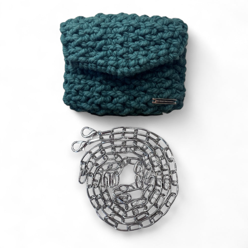 Green Macrame Card Holder & Crossbody Bag