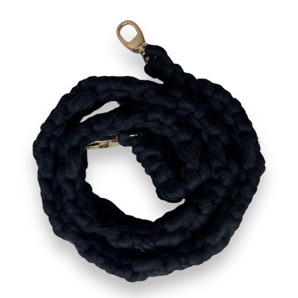 Black Baklava Model Macrame Hand & Shoulder Bag