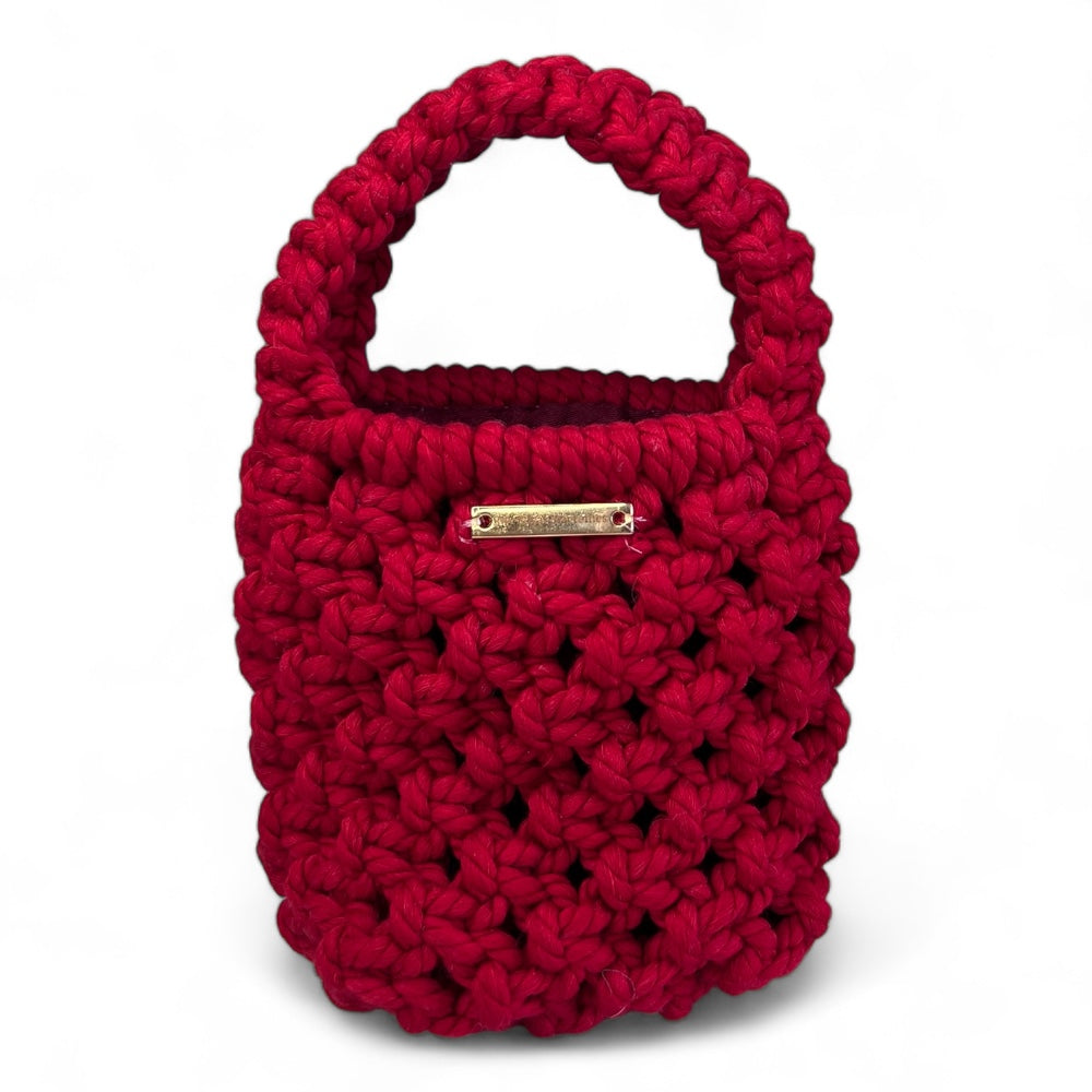 Macramus Red Macrame Mini Crossbody Bag