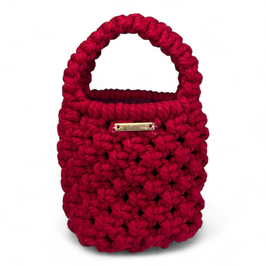 Macramus Red Macrame Mini Crossbody Bag