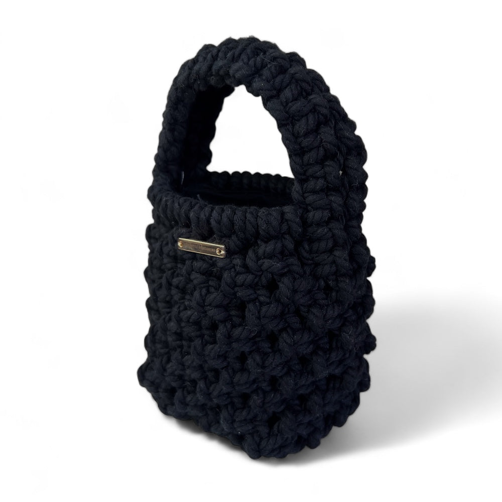 Macramus Black Macrame Mini Crossbody Bag