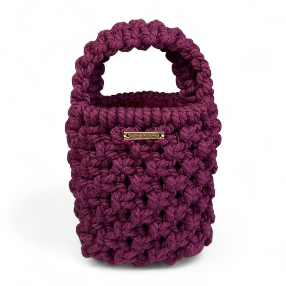 Macramus Plum Macrame Mini Crossbody Bag