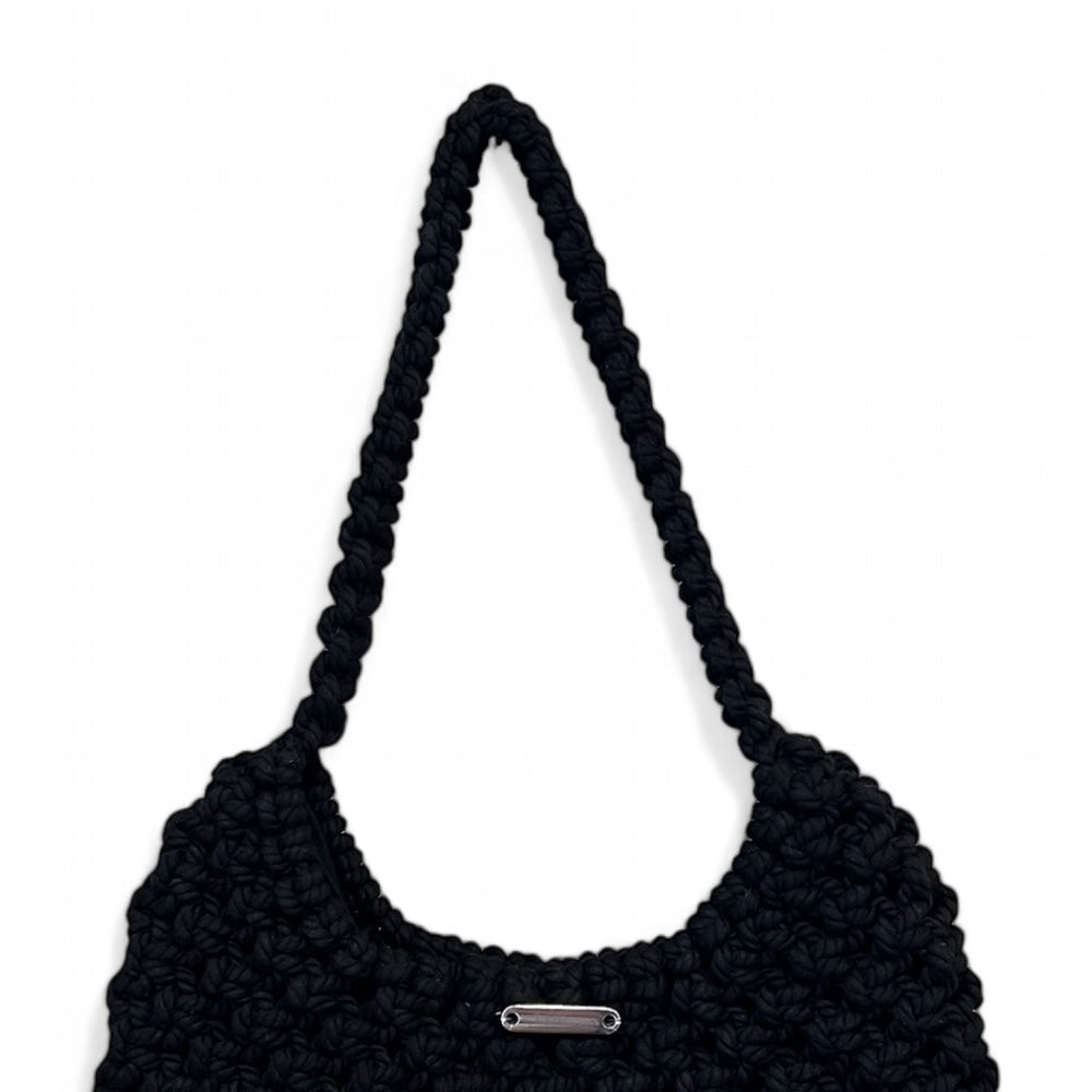 Black Macrame Shoulder Bag