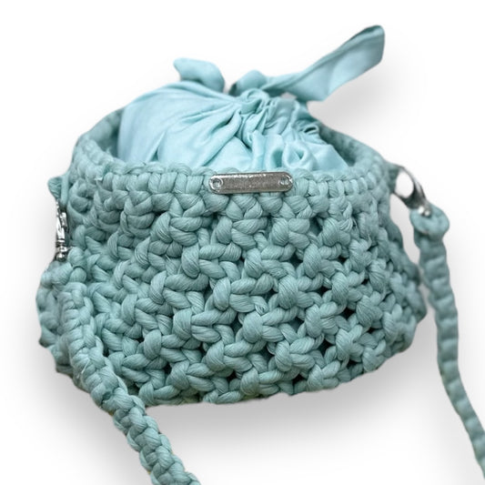 Mint Green Macrame Beaded Hand & Crossbody Bag