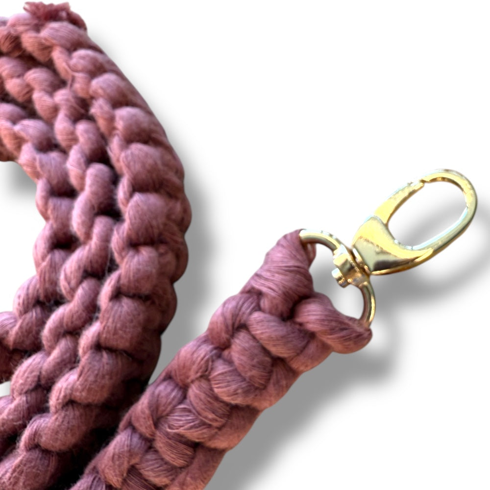 Light Cherry Macrame Beaded Bag
