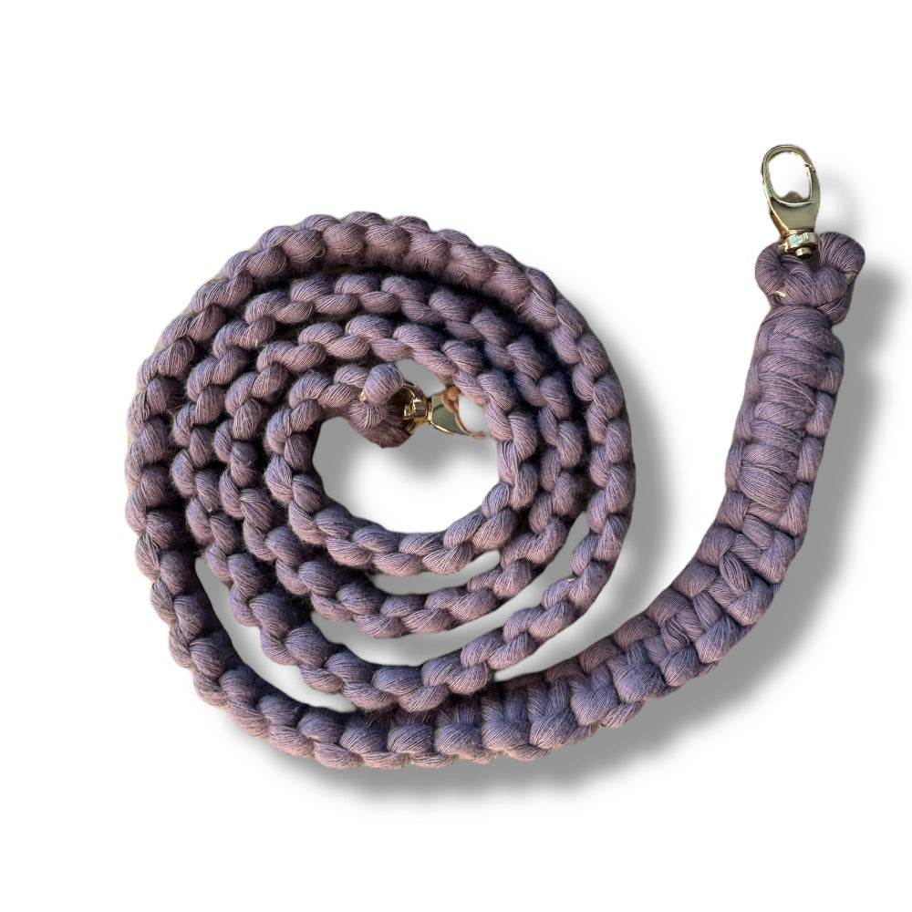 Purple Macrame Beaded Bag