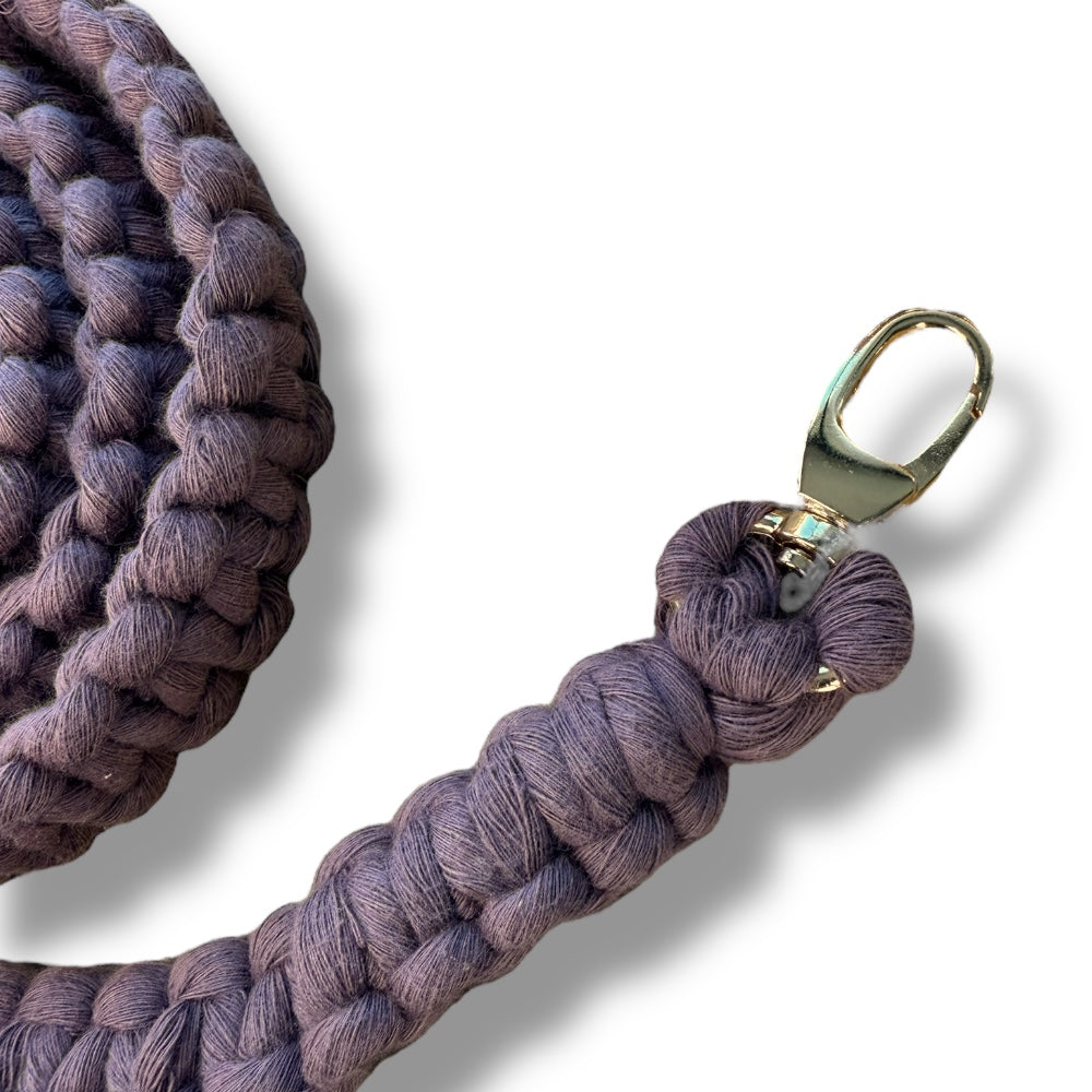 Purple Macrame Beaded Bag