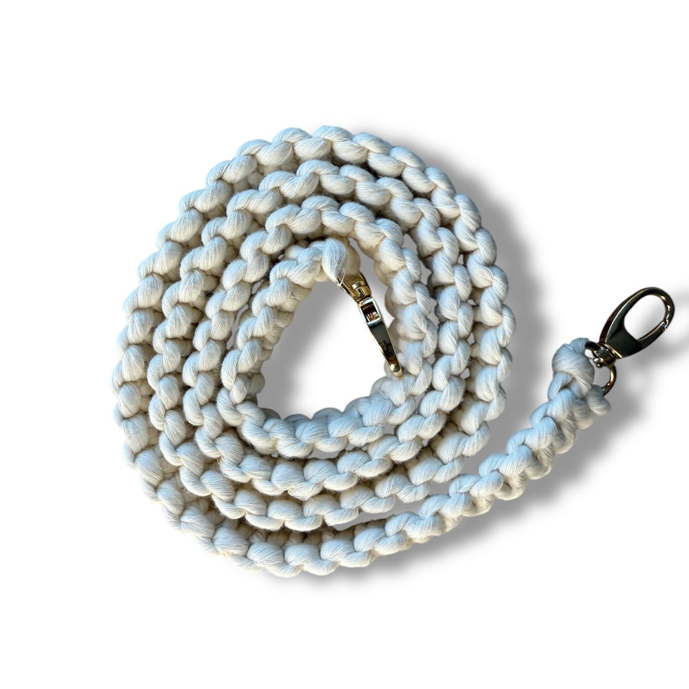 Beige Macrame Bucket Bag