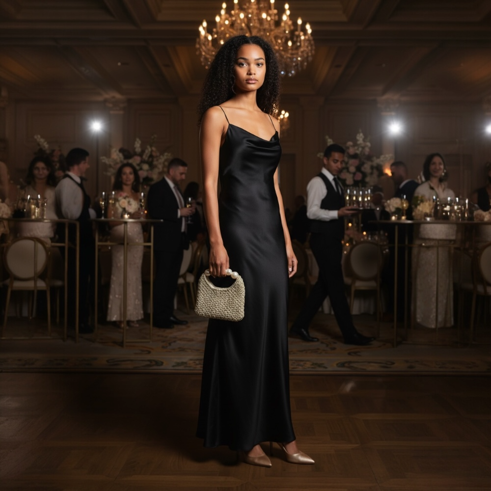 Gold Macrame Bag with Pearl Handle