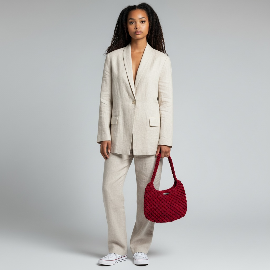 Ruby Red Lune Half Moon Bag